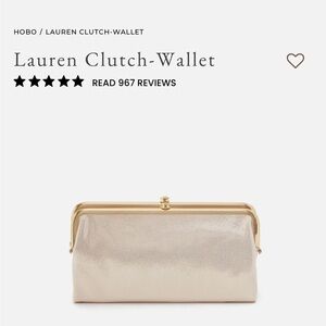 HOBO Lauren Clutch-Wallet in Shimmering ROSE Gold color not white floral
Lining